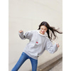 [김설희] MUSÉE Oversized contrast logo hoodie- White/Gray