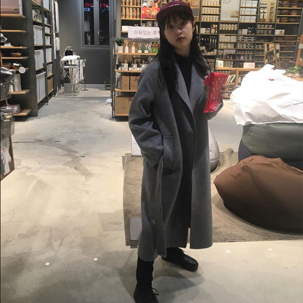[김보라] MUSÉE Manet Wool cashmere blended coat - gray