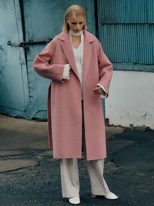 [SIGNATURE] MANET Cashmere Blended Wool Coat_Vintage Pink