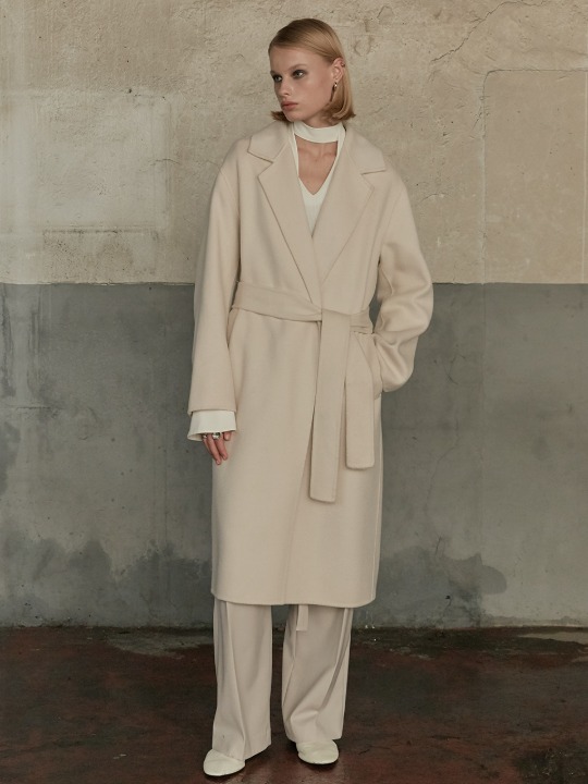 [고보결,다샤킴,심소영 착용][SIGNATURE] MANET Cashmere Blended Wool Coat_Elegance Ivory