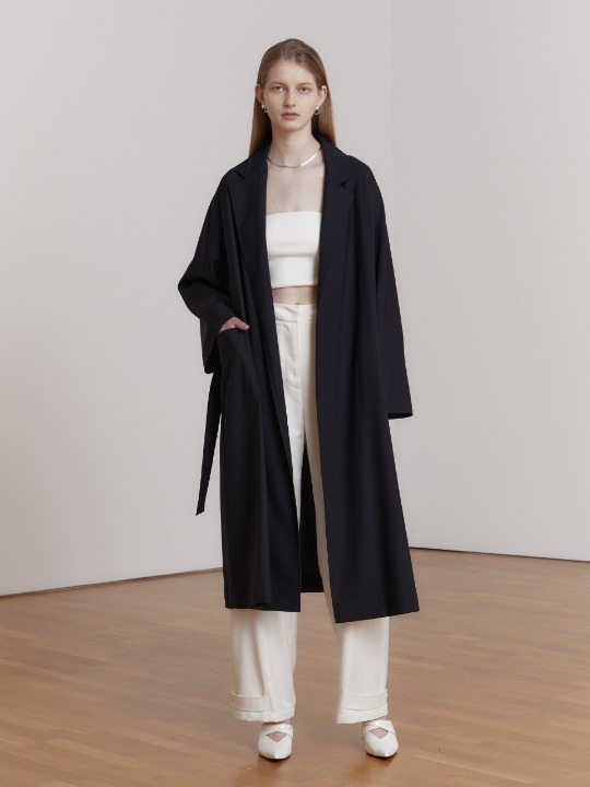 RIVE Oversized Wool Trench Coat_Royal Navy