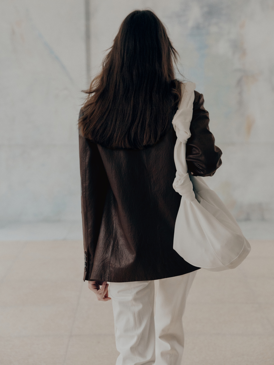 [ESSENTIAL] GAUCHE Oversized Eco Faux Leather Jacket_Brown