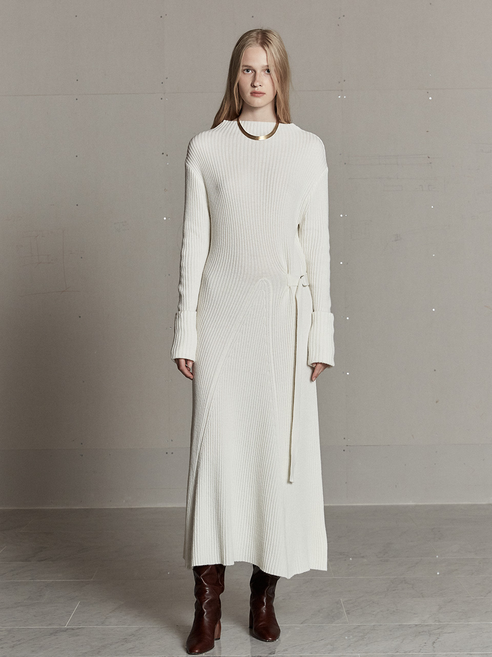 [SIGNATURE] MONET Cashmere Long Knit Dress_Ivory