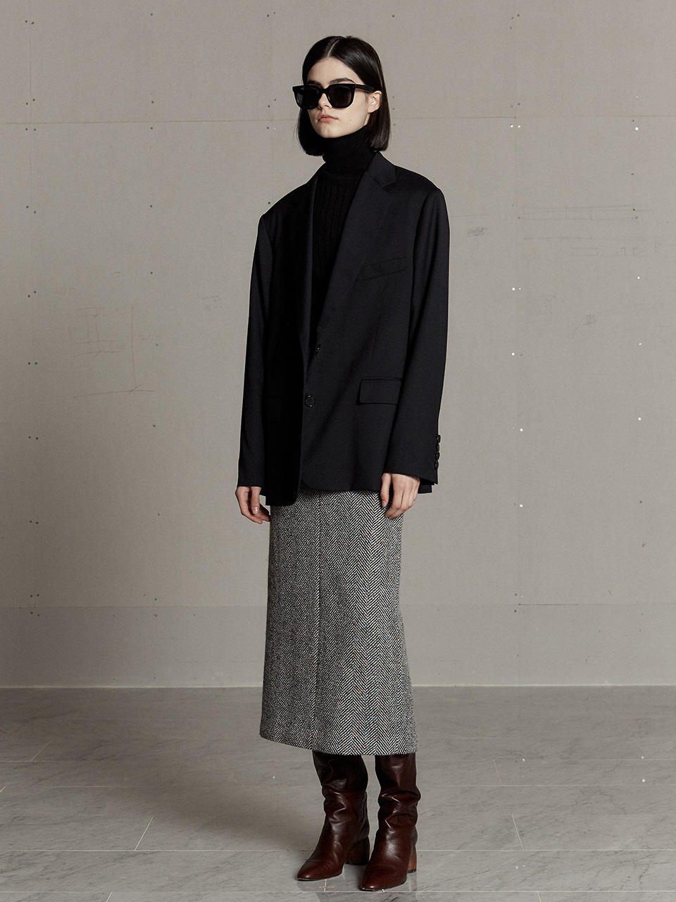 [SIGNATURE] LINATE Classic Two-Button Wool Jacket_Black