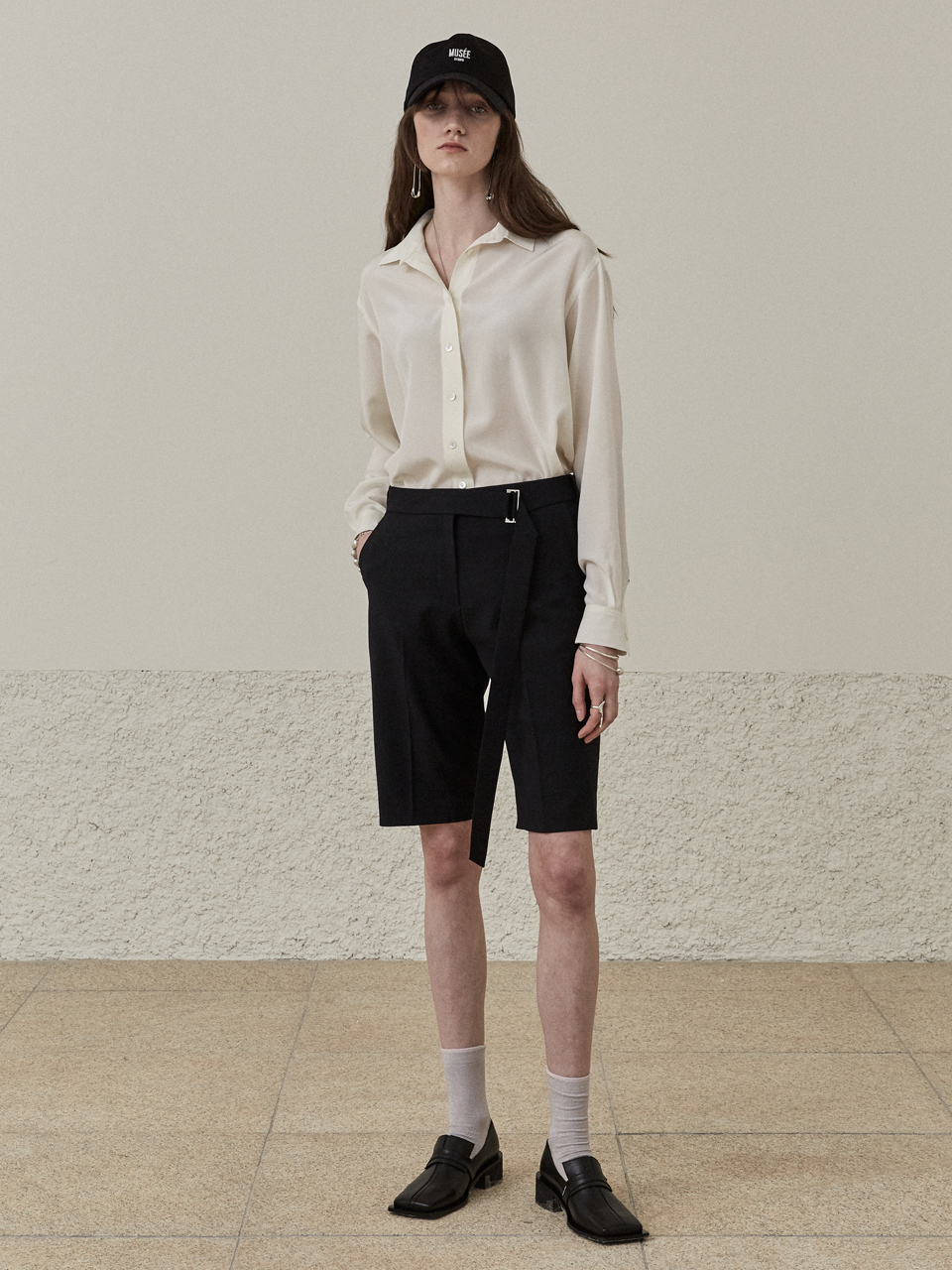 [ESSENTIAL] JALOUSE Oversized Classic Silk Shirt_Off White